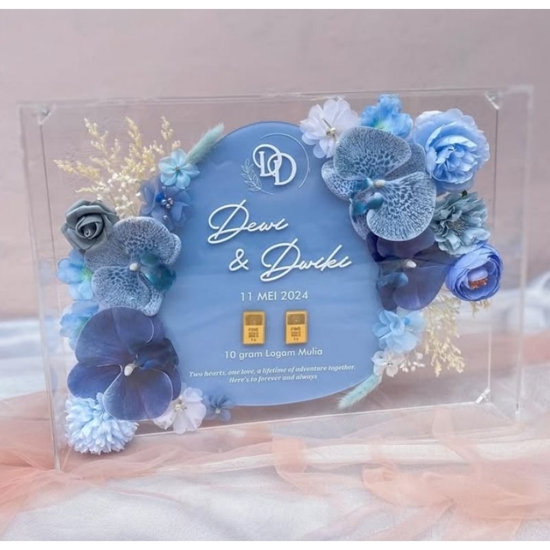 Mahar Full Akrilik Custom Warna Akrilik Bunga, Mahar Pernikahan Premium Full Akrilik