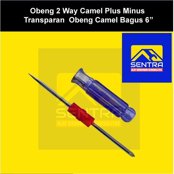 Obeng 2 Way Camel Plus Minus Transparan / Obeng Camel Bagus 6”