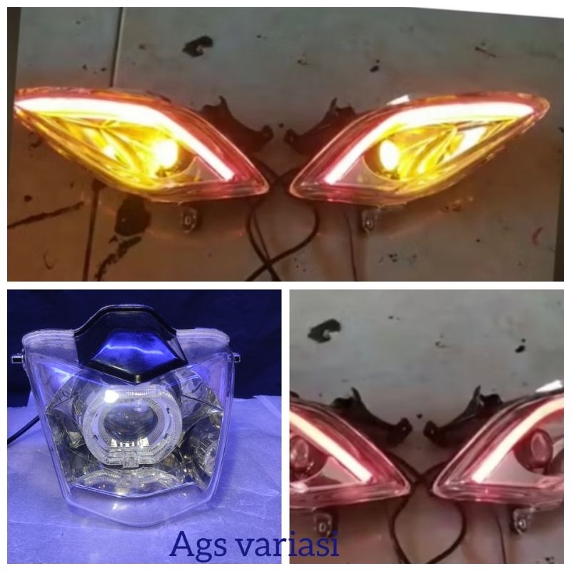 1set lampu depan biled kharisma lampu sein kharisma custom
