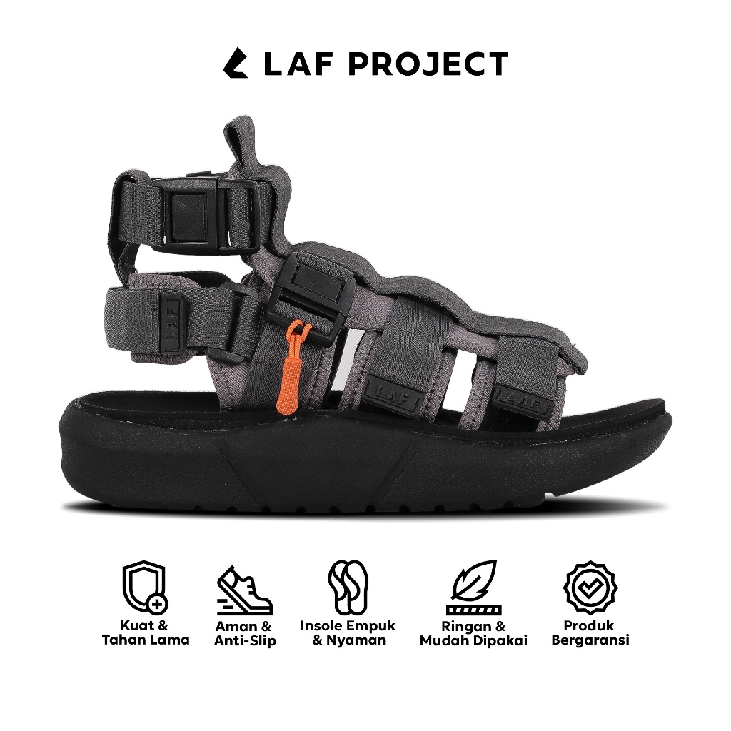 LAF Project - Sandal Traveling Pria Wanita Sendal Casual Abu - Montagne