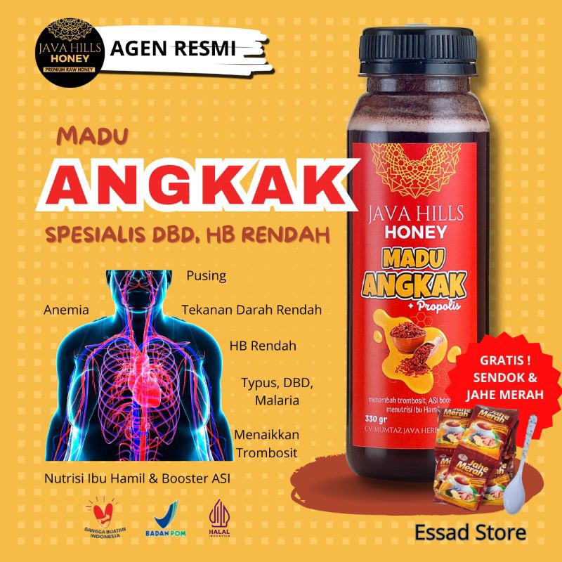 

MADU ANGKAK Java Hills Honey 100% Original Herbal Madu Angkak untuk DBD Malaria Typus