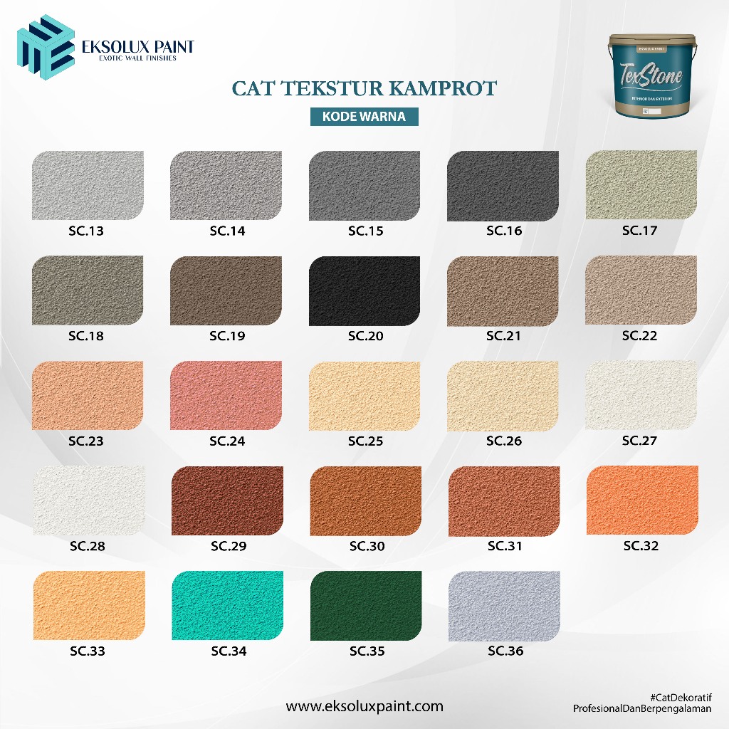 Cat Texture Pasir Motif Kamprot Ukuran 5 Kg - Cat Tekstur Tembok Pasir Kamprot TEXSTONE