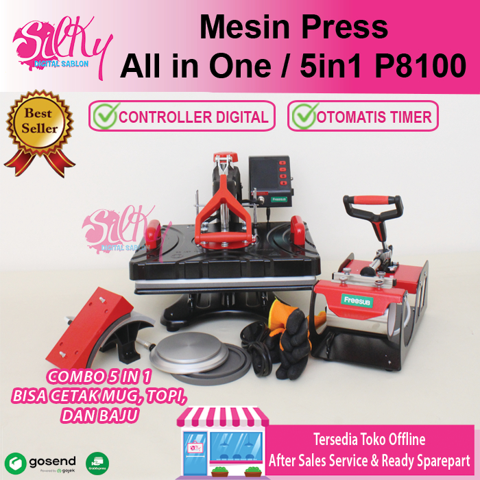 NEW Mesin Press All In One ( Kaos, mug, piring dan topi ) Sablon DTF, DTG, Sublimasi, Transfer
