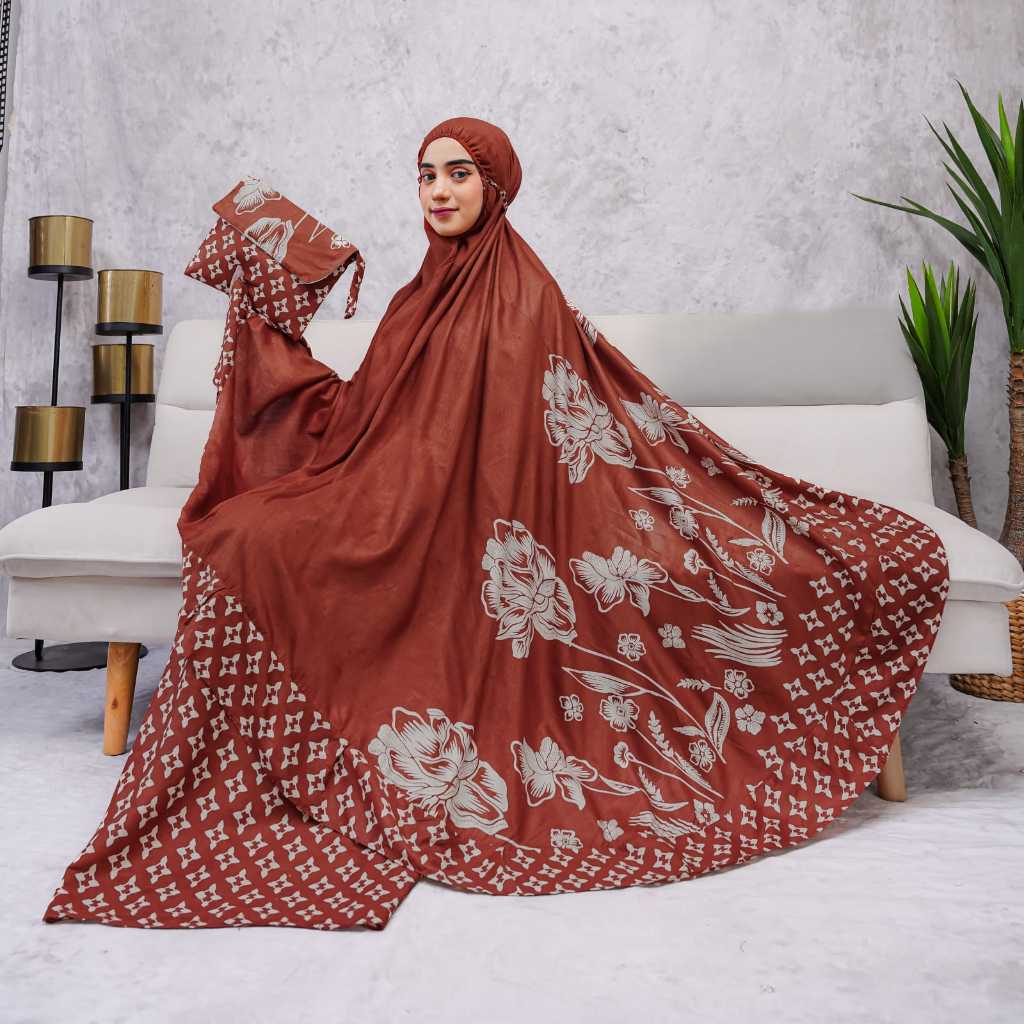 MUKENA DEWASA MOTIF BUNGA RAYON JUMBO / MUKENA RAYON JUMBO REMPEL / MUKENA JUMBO DEWASA BALI