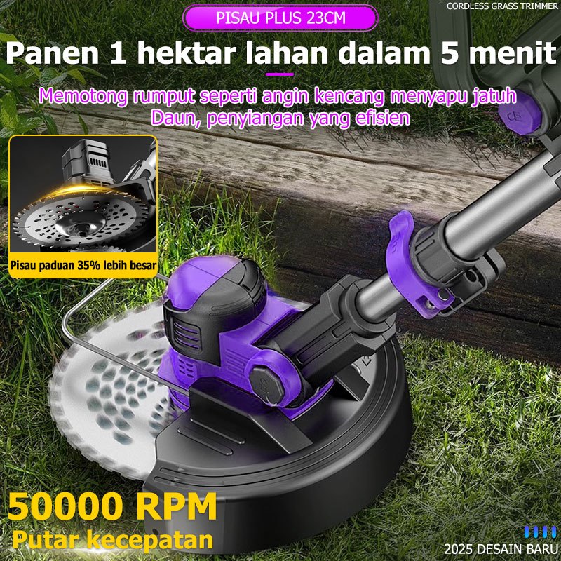 Teknologi Jerman Daya tinggi 9000W berkualitas tinggi Mesin Potong Rumput Baterai dg roda Mesin