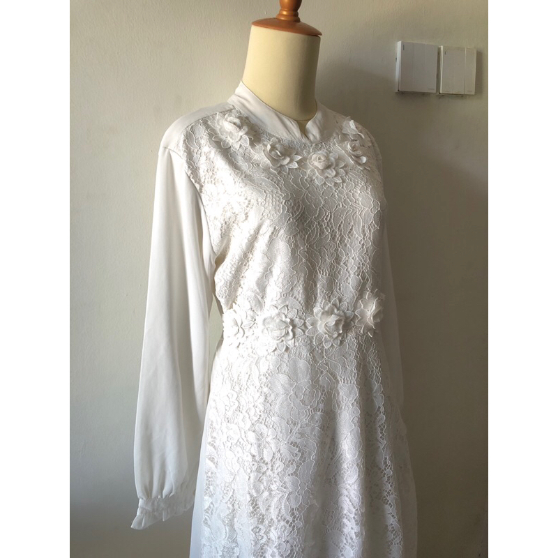 Preloved Ghamis Putih - Ghamis Umroh - Ghamis Lebaran Idul Fitri Idul Adha - Gamis Wanita