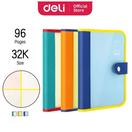 

Deli Buku Hard Cover, Penutup Karet 32K 96 Halaman, 3 Warna SZ026
