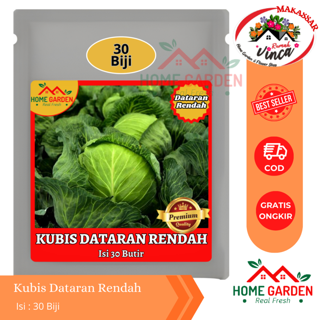 Benih Bibit Biji Kubis Kol Dataran Rendah 30 Butir Bibit Kol Kepala