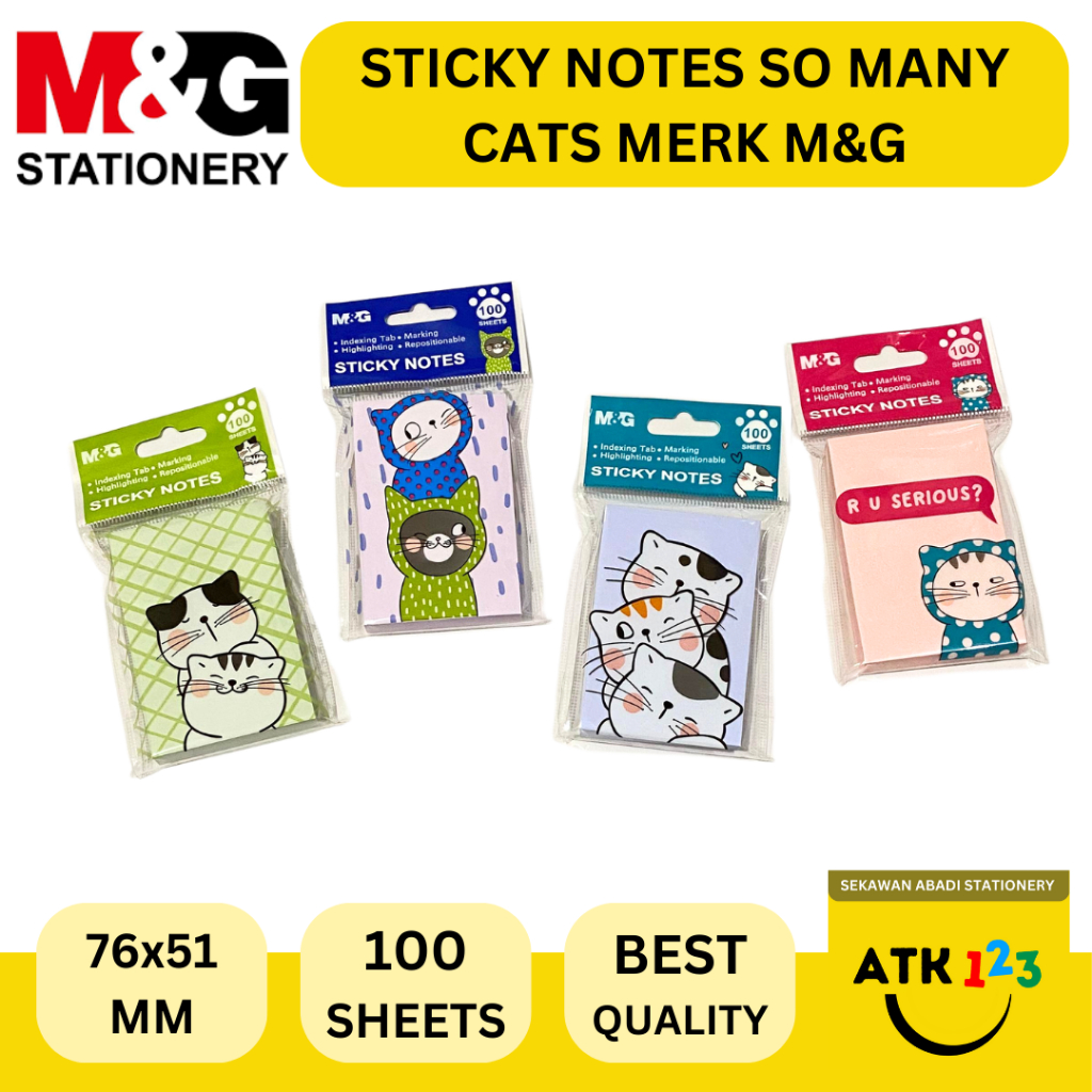 

Sticky Notes Index Penanda M&G So Many Cats 76x51mm AS32V119