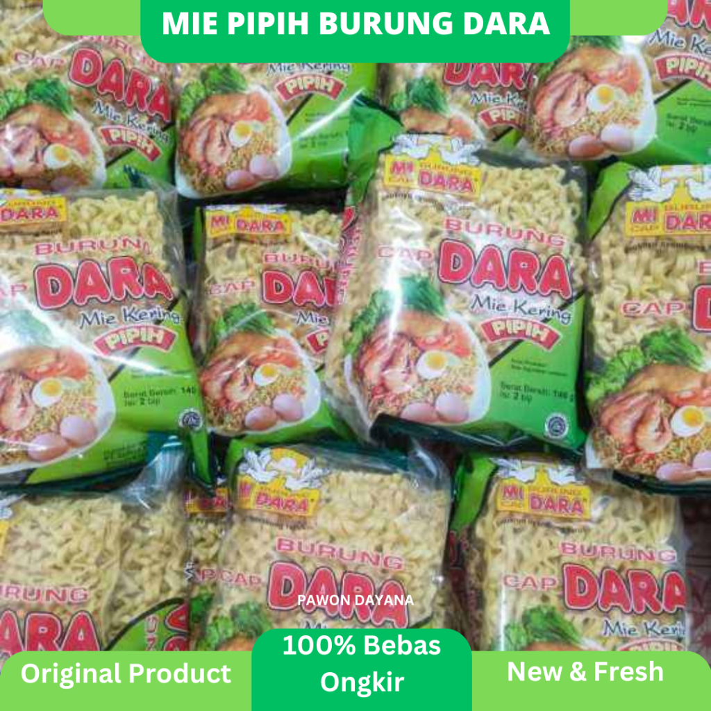 

Mie Cap Burung Dara Pipih 140gram / Mie Telur Pipih / Mie Burung Dara Ijo /Mie Telur Cap Burung Dara