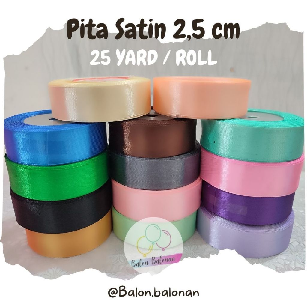 Pita Satin 2,5 cm 1 inch per roll