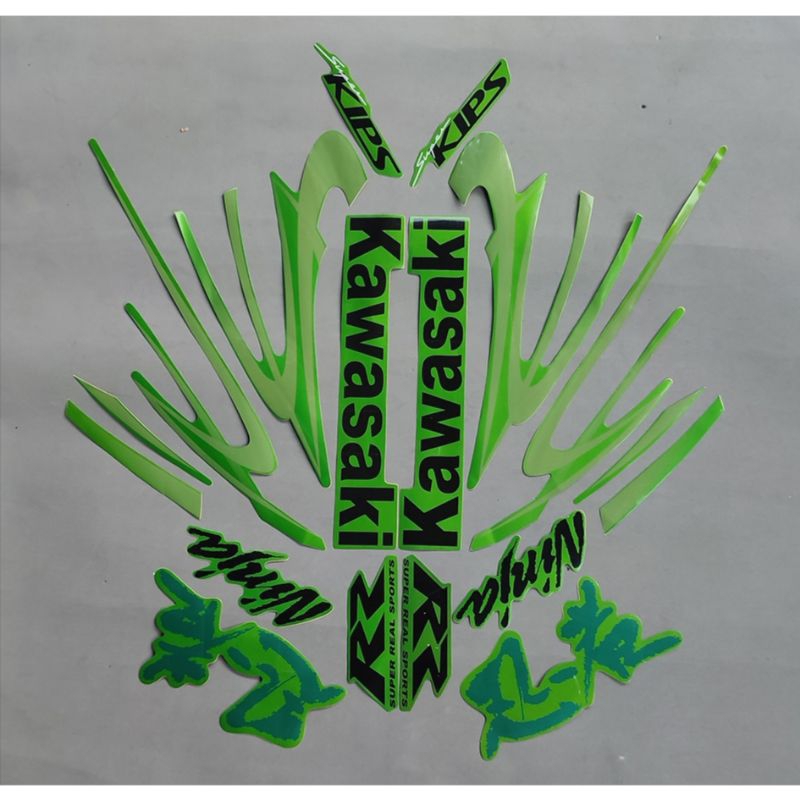 STRIPING STIKER MOTOR NINJA RR 150 TAHUN 2010 HIJAU