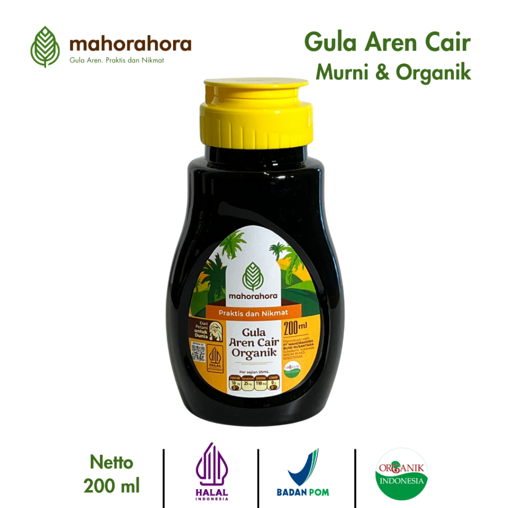 

Mahorahora Gula Aren Cair 200 ml (Palm Sugar) Organik, Premium, Low GI, Pilihan Barista