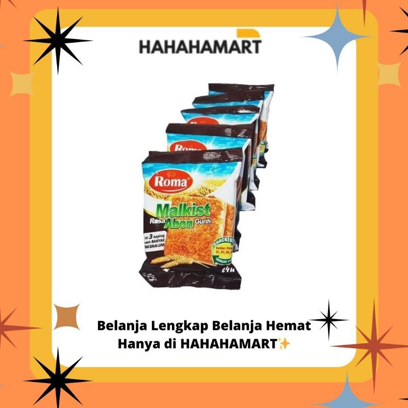 

✨hahahamart_sby✨ROMA MALKIST ABON 21 GR || KEMASAN RENTENG || HARGA KARTON ISI 12 RENTENG (120 PCS)