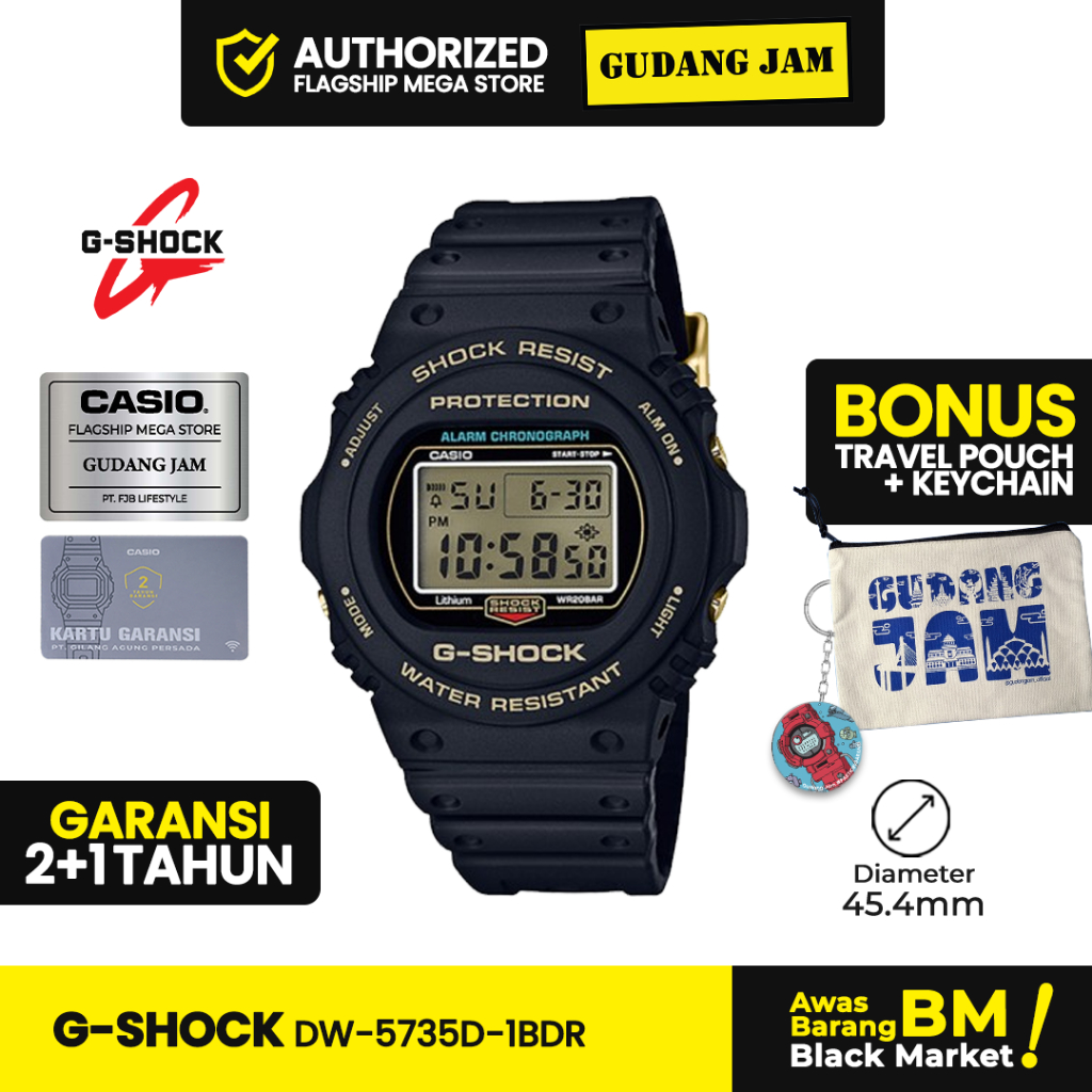 G-Shock DW-5735D-1BDR Jam Tangan Digital Hitam 48.9mm
