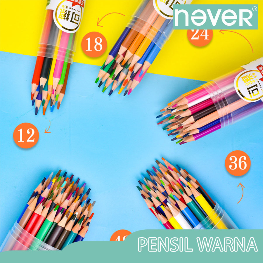 

Never Offiicial- Pensil warna bisa dihapus/ Erasable colored pencil 24/36/48 warna