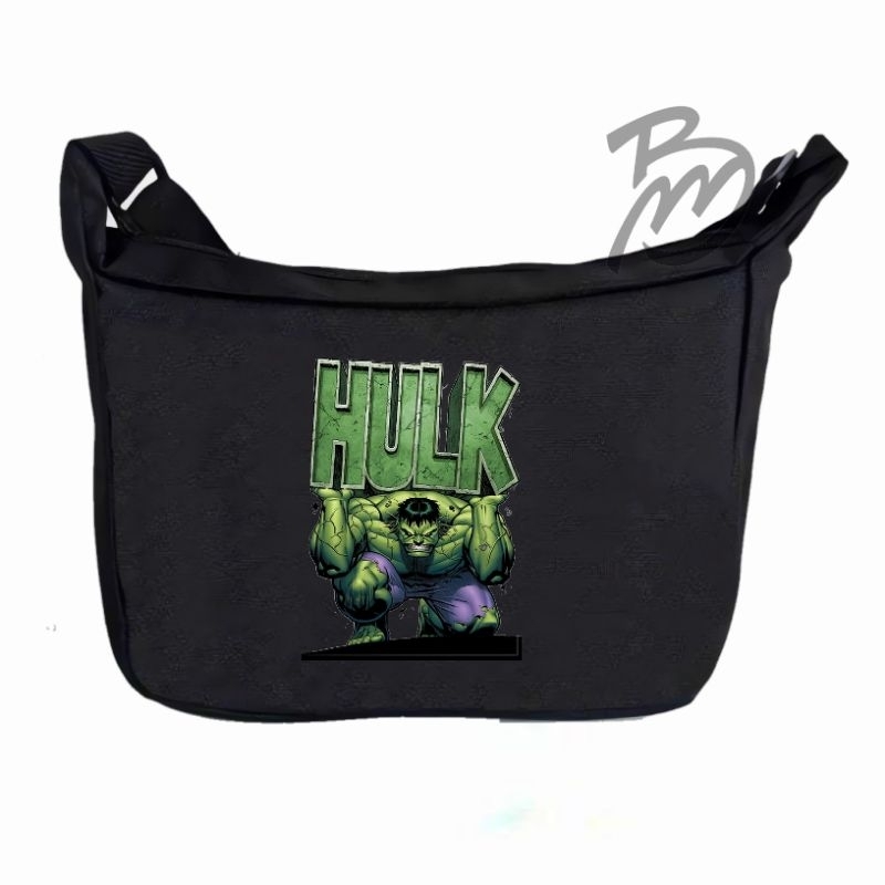 tas selempang anak sekolah TK SD SMP pria/wanita motif HULK premium exlusive