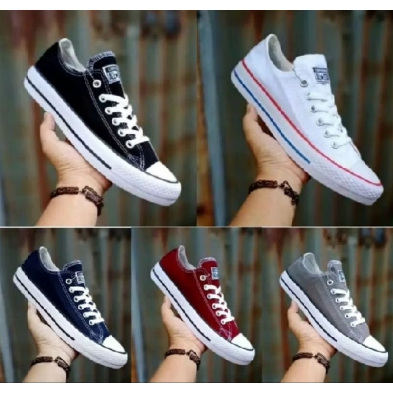(BISA COD) Sepatu converse allstar low black white Sepatu NB sekolah Pria Wanita TERLARIS (A)