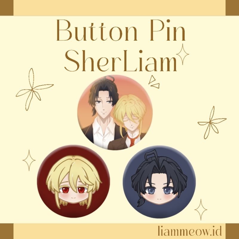 [MORIARTY THE PATRIOT] FANMERCH BUTTON PIN WILLIAM JAMES MORIARTY AND SHERLOCK HOLMES (⁠｡⁠•̀⁠ᴗ⁠-⁠)⁠✧