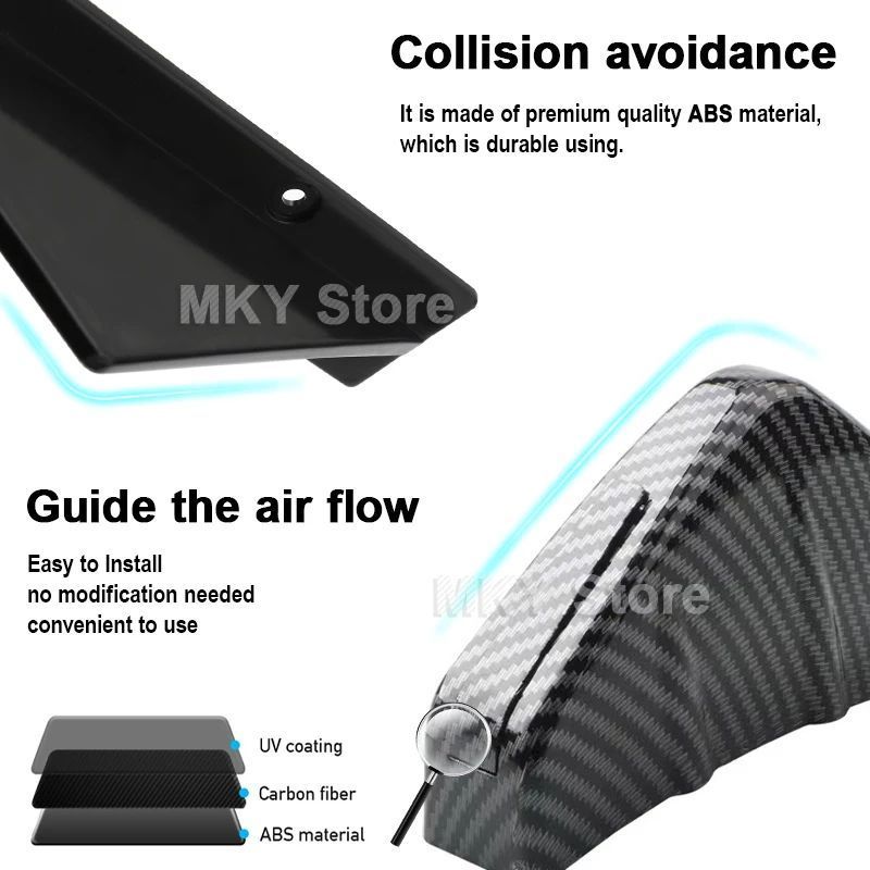 4pcs Winglet Belakang Mobil Car Carbon Fiber Patter Modified Berbagai Jenis Mobil Pelindung Bumper