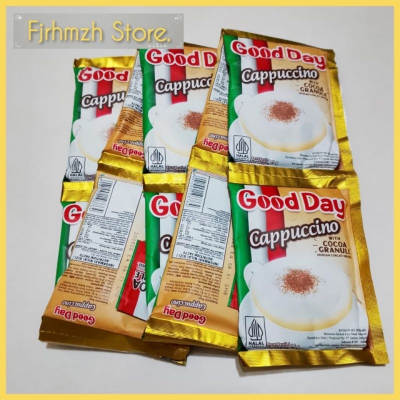 

GOOD DAY CAPPUCINNO dengan cocoa granule 1 Renceng 10 Sachet