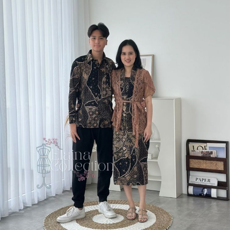 [Elaina Collection] DRESS MARION BATIK PREMIUM/ [M, L, XL] / DRESS COUPLE/ DRESS PESTA / DRESS KONDA