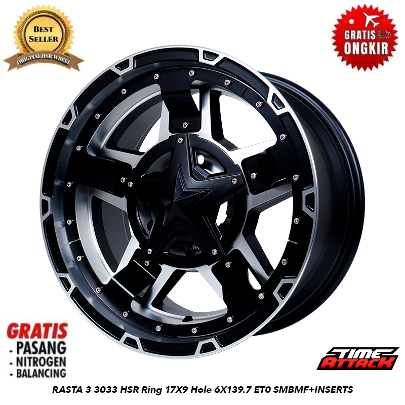 Velg HSR Model Offroad Tipe RASTA 3 R17 Cocok Untuk Mobil Mitsubishi Triton