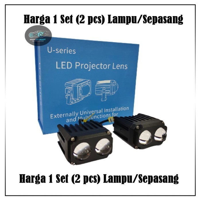 Escort Lampu Projie 2 Mata LED Lampu Tembak Dual Mini Projie U Series 12/24 V