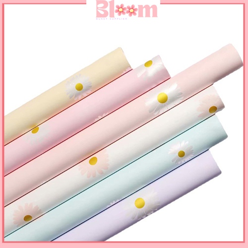

20 Lembar kertas buket motif daisy aster mini flower wrapping chellopane Kb6111