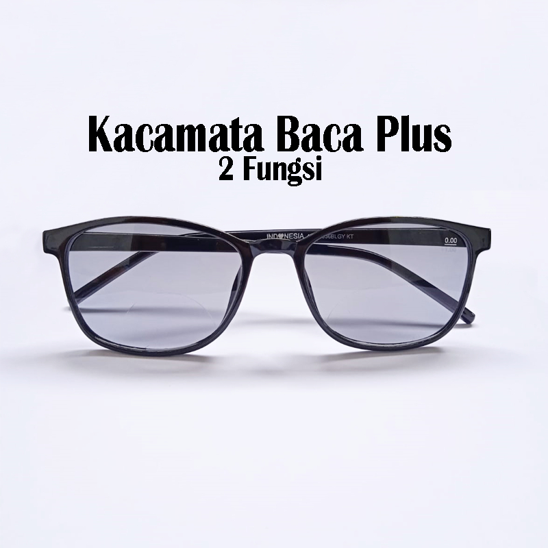 kacamata baca plus (+) pria dan wanita kaca hitam transparan 2 FUNGSI baca dan jalan / kaca mata plu