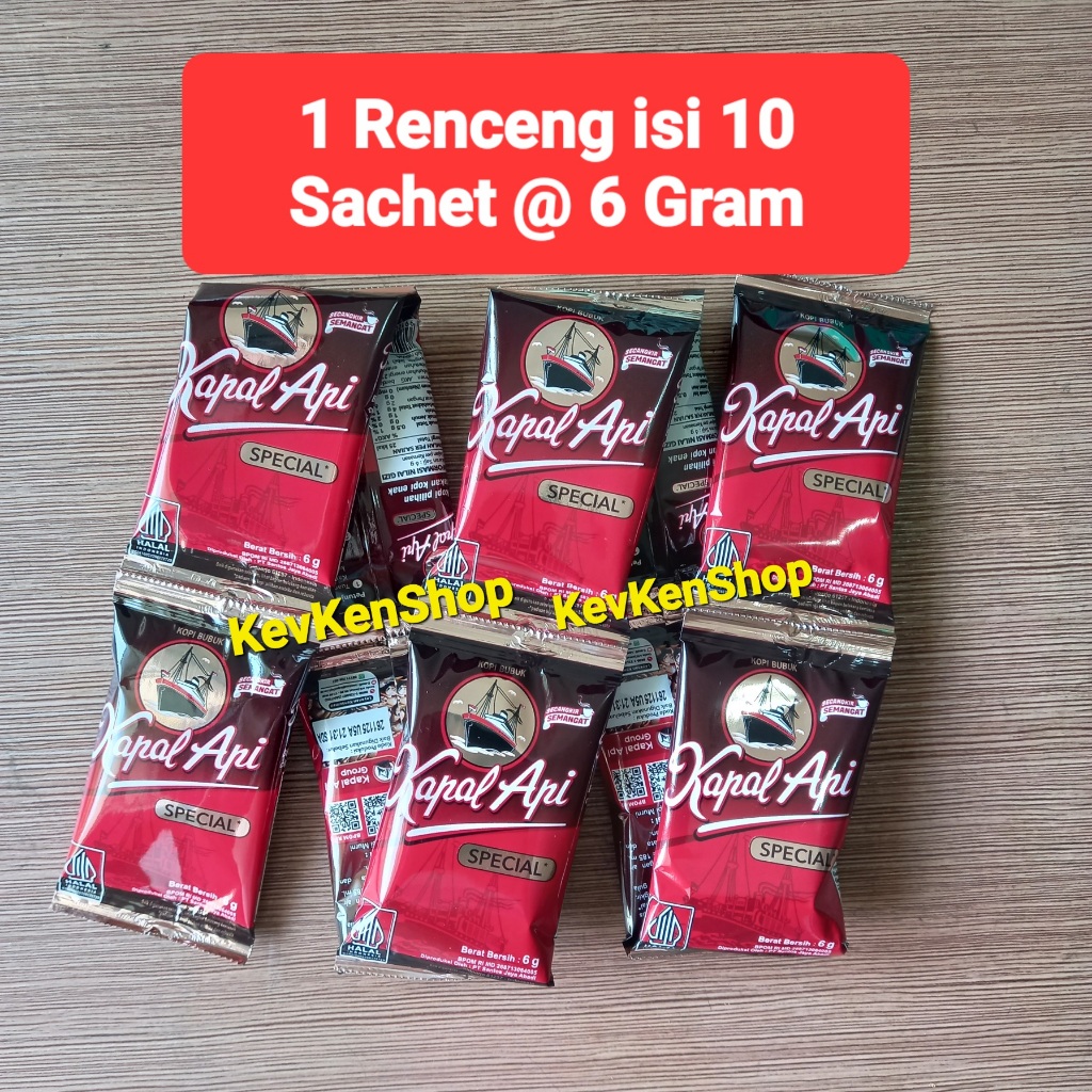 

Kopi bubuk KAPAL API SPECIAL Coffee Mini 6 gram Harga per Renceng isi 10 Sachet 6gram