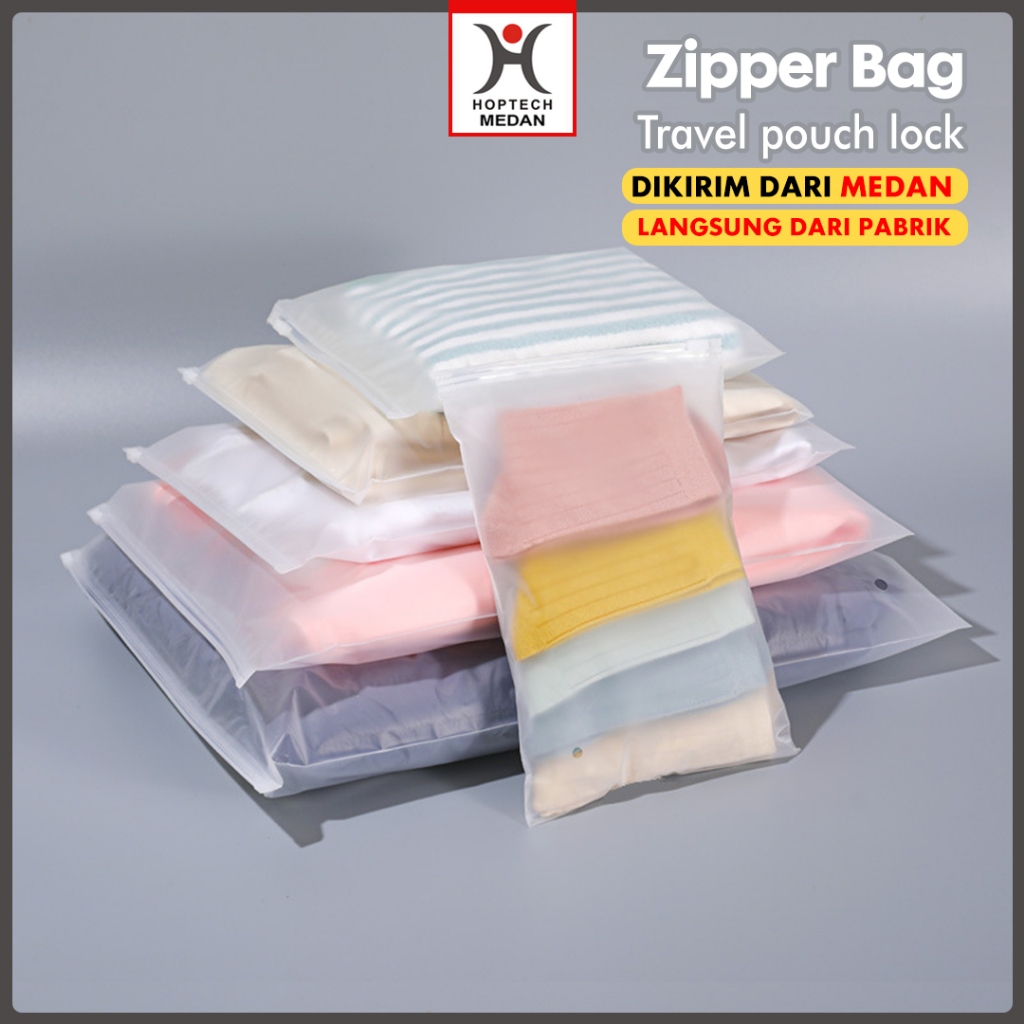 Hoptech Medan - Zipper Bag -Zipper Storage Bag/Zipper Travel Pouch Plastik Organizer