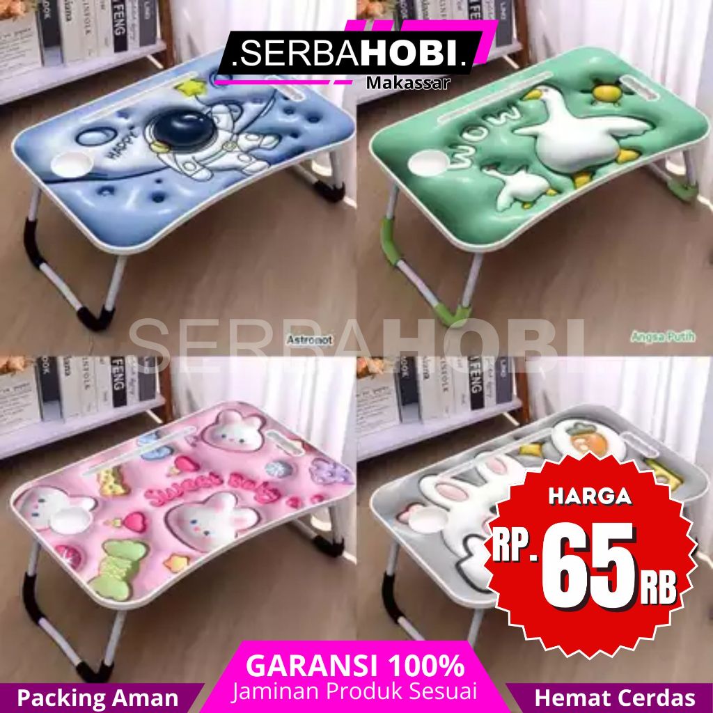 

Meja Belajar Lipat Anak 3D Portable Meja Laptop Karakter Animasi