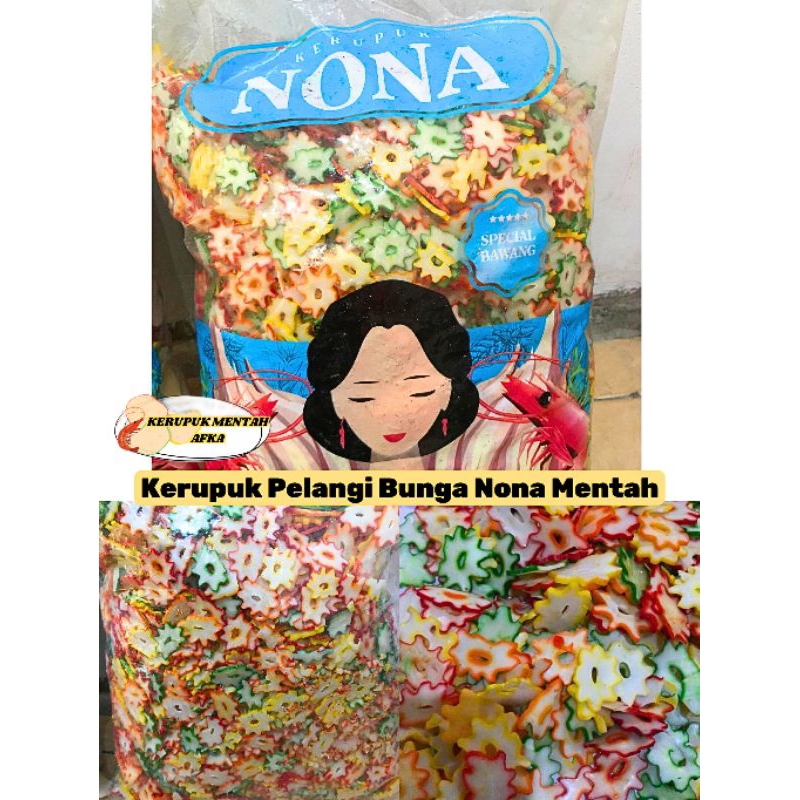 

[500 gr] Kerupuk Bunga Pelangi Nona / Kerupuk Seblak Mentah