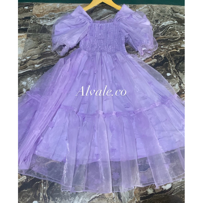 DRESS PRINCESS ORGANZA BALON CAPPADOCIA VINTAGE KOREAN FLORAL