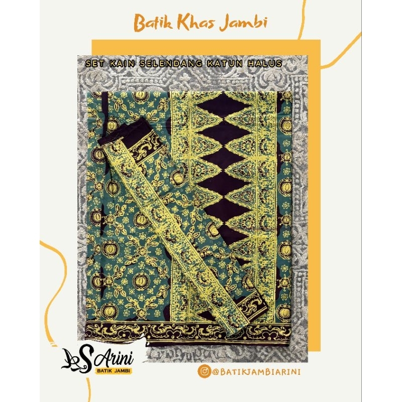 [Ar_Batik] Batik Jambi - Set kain + selendang katun halus 009