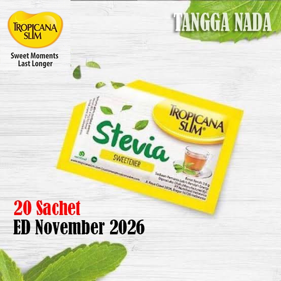 

Gula Stevia Tropicana Slim Stevia Sweetener 20 Sachet Stevia Pemanis Nol Kalori Aman Untuk Diabetes Diet Keto Stevia Bubuk Non Cair Tetes