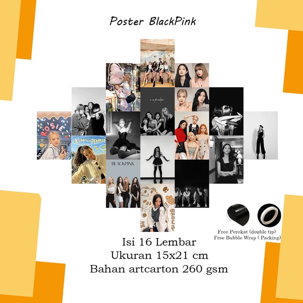 Poster Dinding Aesthetic | Poster Kamar Aesthetic BlackPink series isi 16pcs 15x21cm Murah