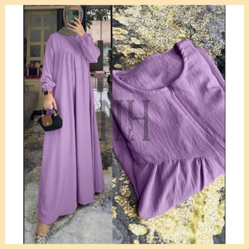 Gamis Polos - Dress Muslim Syar'i - Abaya Hitam Polos