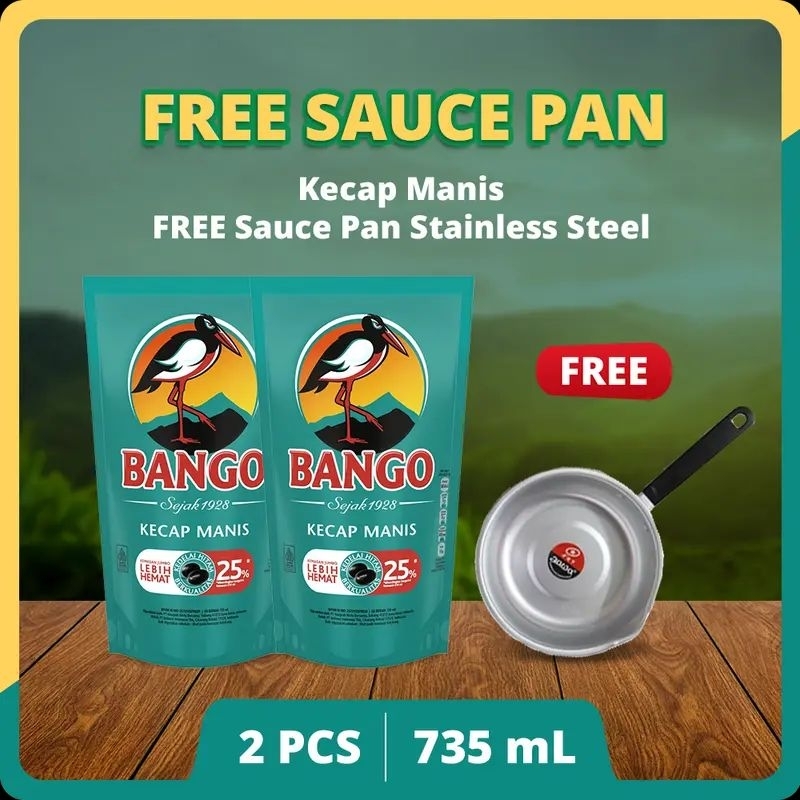 

[ Buy 2 Get 1 Free Sauce Pan ] 2 x Bango Kecap Manis 735ml / 1000gr Free Panci