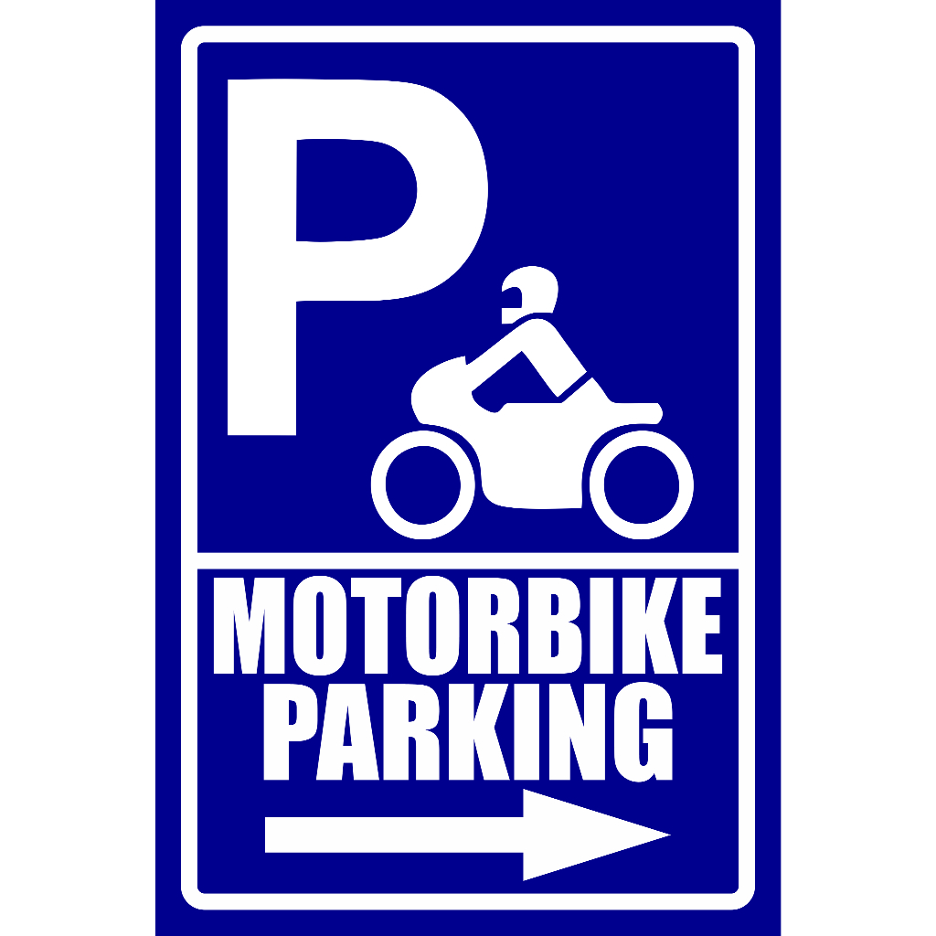 

RambuMOTORBIKE PARKING Plat ACP tebal 3mm ADA TANDA PANAH