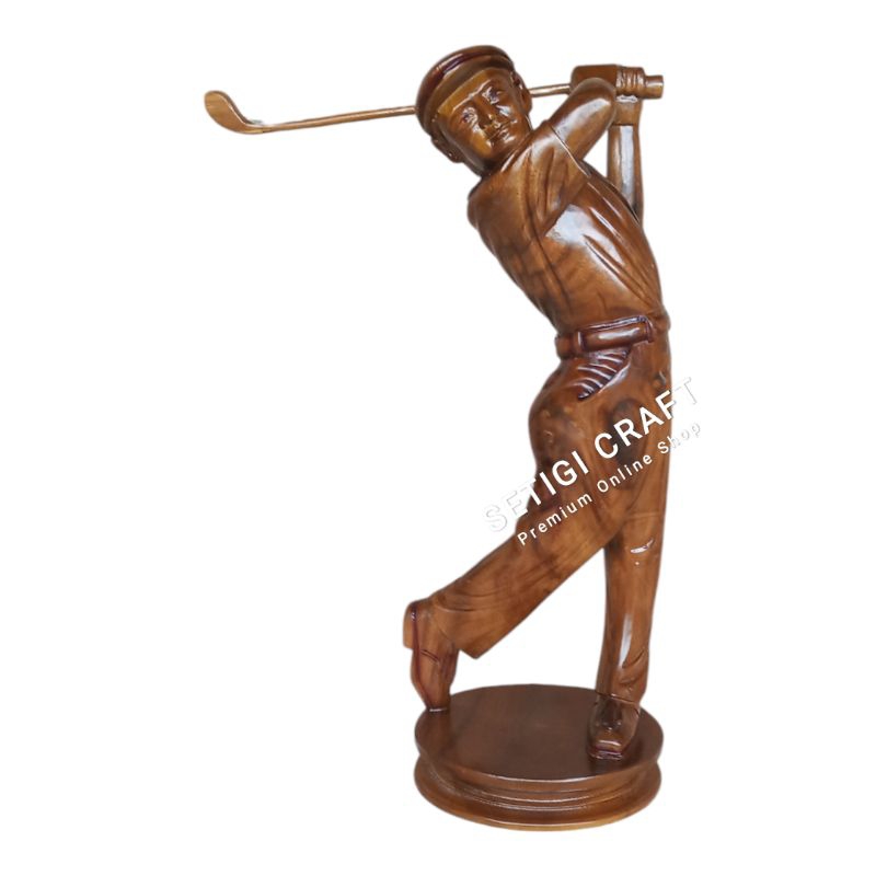 Hiasan Meja Hiasan Ruang Patung Kayu Patung Golf