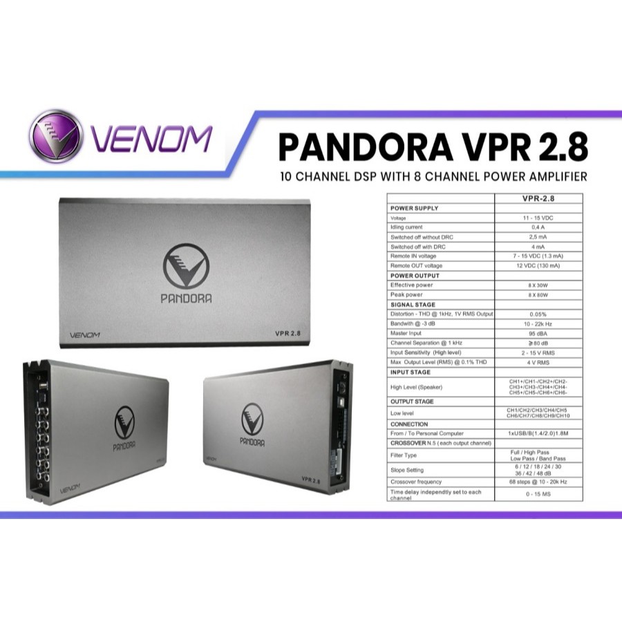 Processor Venom pandora Vpr 2.8 DSP Venom amplifier