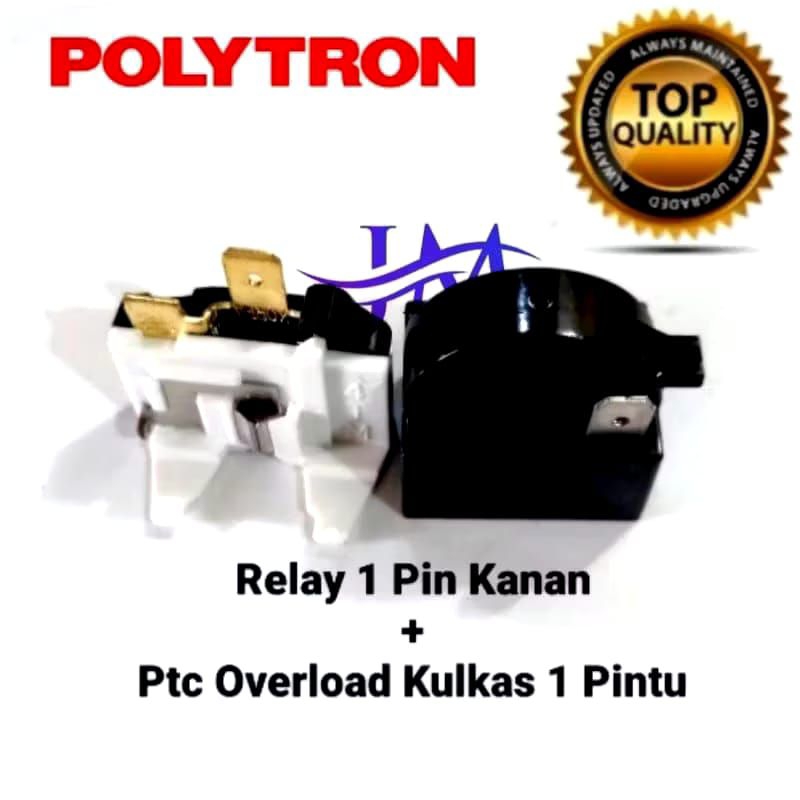 [ 1 set  ] RELAY 1 PIN KANAN + OVERLOAD KULKAS 1 PINTU & RELAY / PTC 2 PIN KANAN KIRI + OVERLOAD KUL