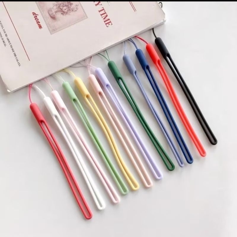RA!! Tali Lanyard HP Tali Gantungan Pendek Bahan Silikon Macaron Tebal Kuat dan Tahan Lama
