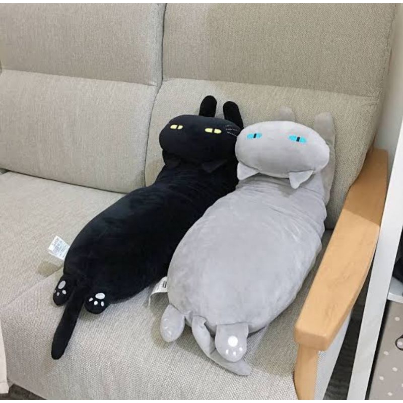 Boneka Kucing cashion Guling Cat black lying plush Kucing japan education toys