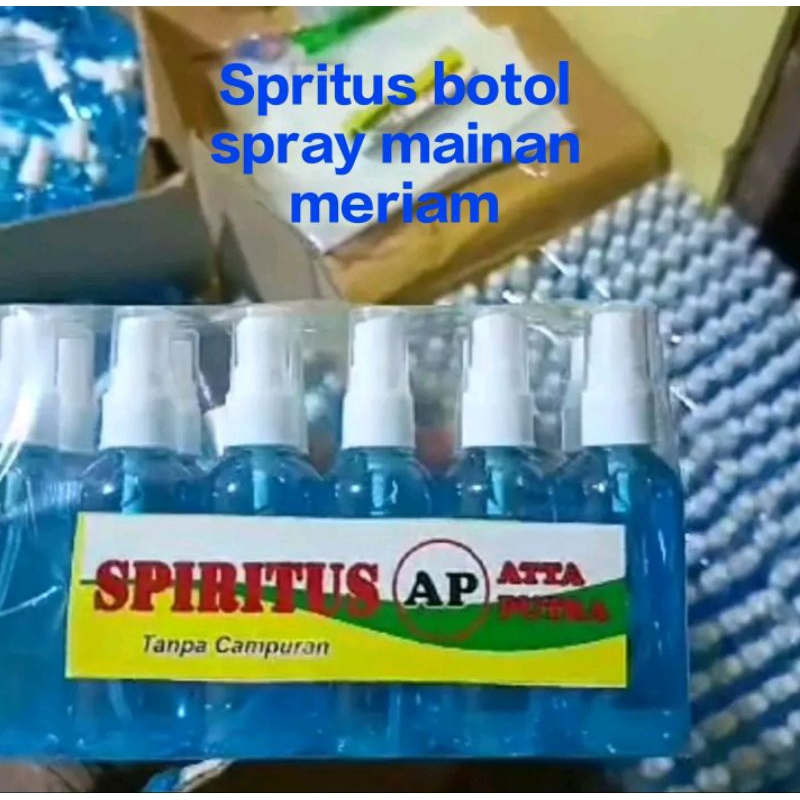 Paket 12pcs - Spritus botol spray cairan biru / mainan meriam spirtus
