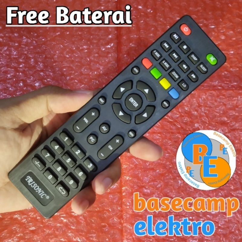 Remote TRISONIC Original LED TV Asli Free Batu Baterai Remot TRISONIC Original LED TV