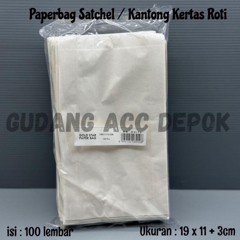 

PAPER BAG / KANTONG SATCHEL 19 X 11 CM / PAPER WHITE ISI 100 PCS