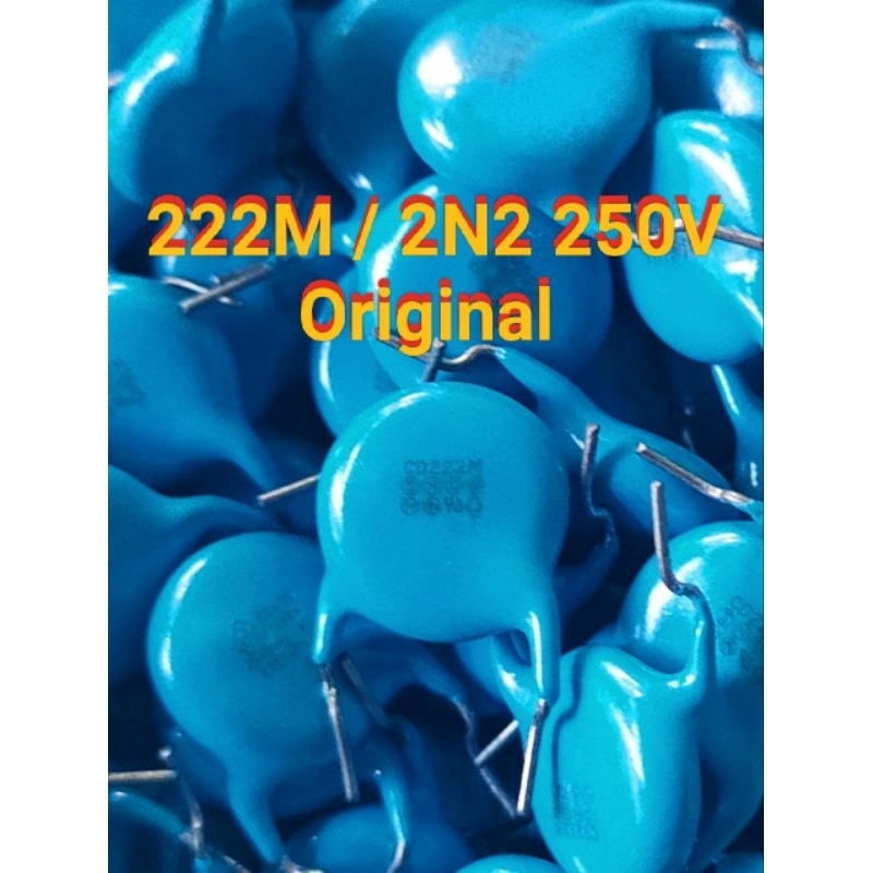 ( 1 Biji ) Capasitor cramic 221 222  471 250V kapasitor 220pf 2n2 470pf 250V Biru